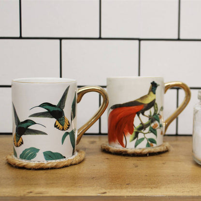 Pair of Birds of Paradise Mugs