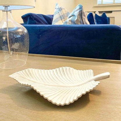 Retro White Leaf Dish