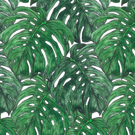 Monstera Madness fabric design by Jasmine Yahkup: tropical chic at its finest.