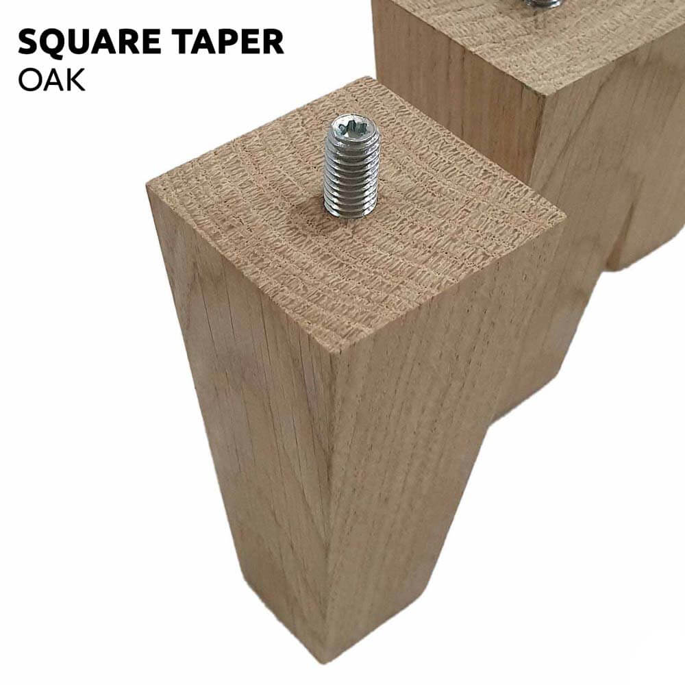 Oak hardwood Square Taper Furniture Legs Top View