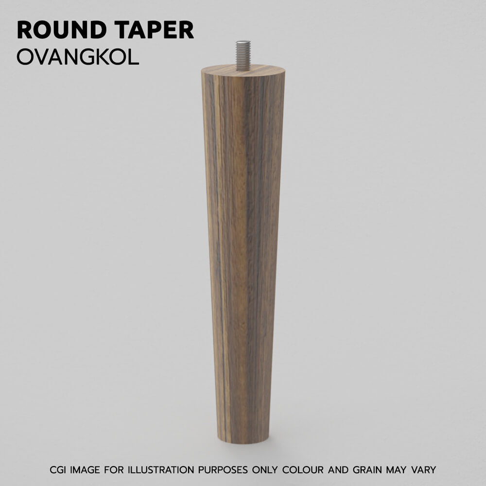 Ovangkol Hardwood Round Taper Conical Furniture Legs