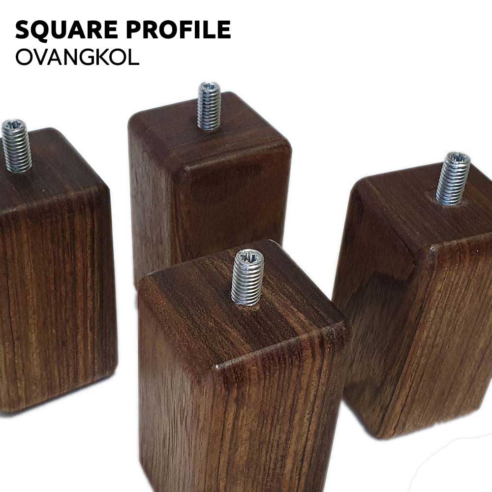 Ovangkol square furniture legs top view