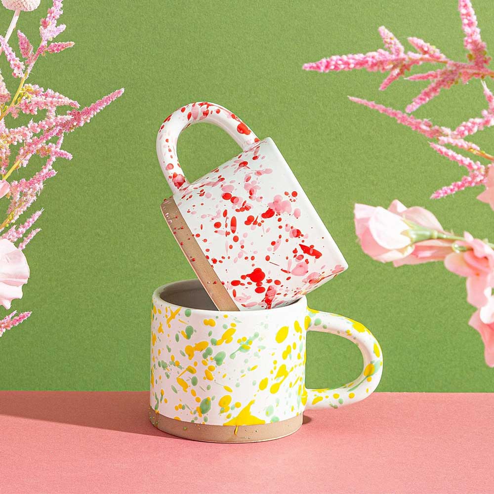 Pink and Red Splatterware Mug both colours