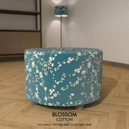 Round Upholstered Footstool Coffee Table