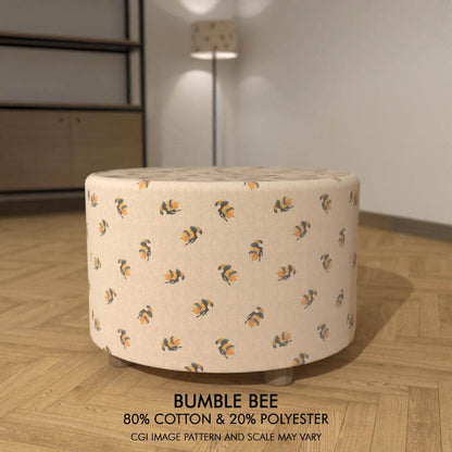 Round Upholstered Footstool Coffee Table