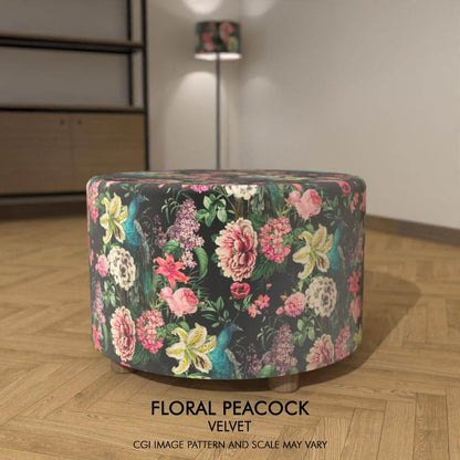 Round Upholstered Footstool Coffee Table