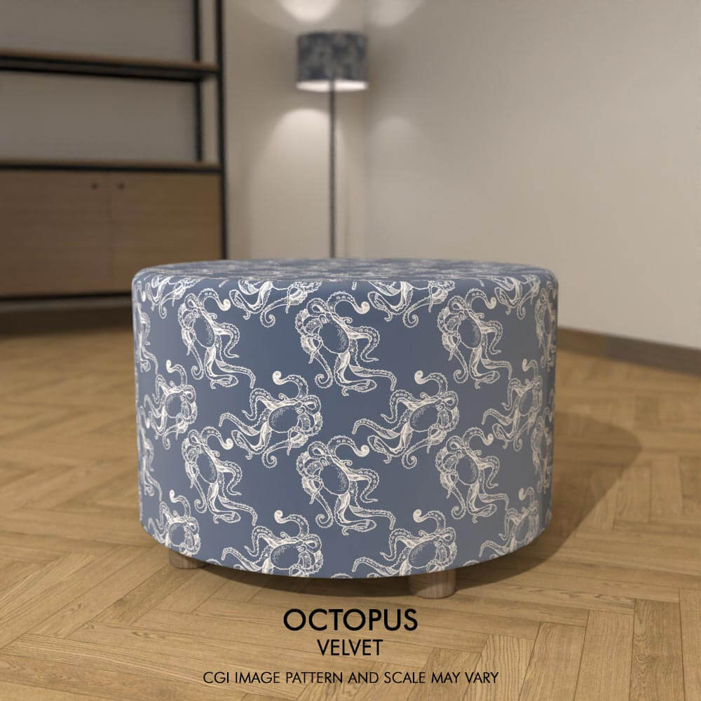 Round Upholstered Footstool Coffee Table