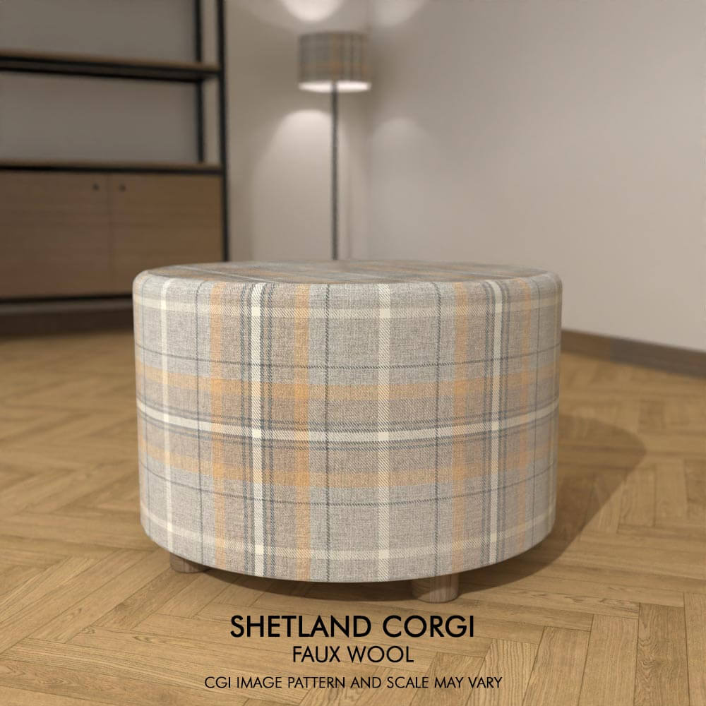 Round Upholstered Footstool Coffee Table