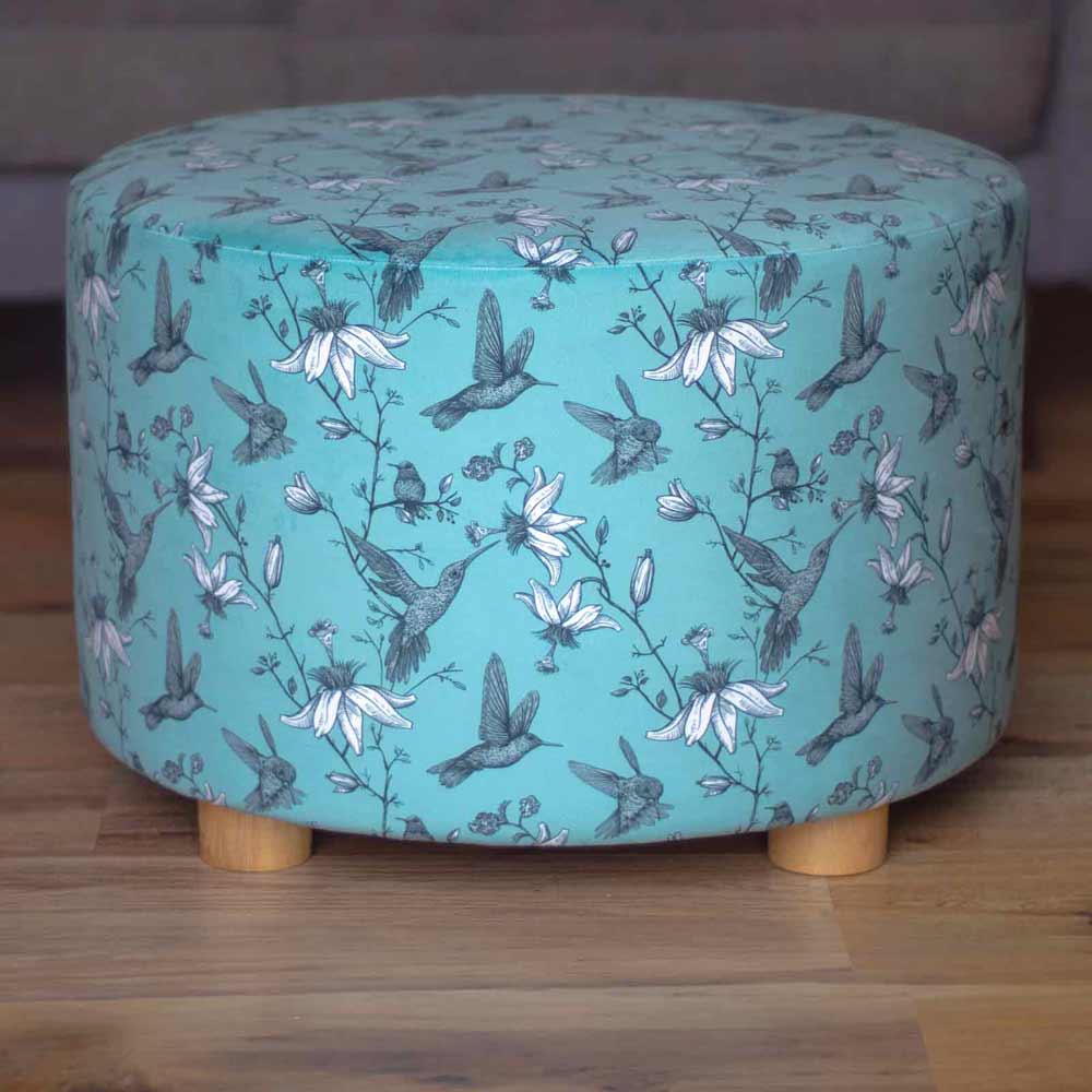 Round Upholstered Footstool Coffee Table