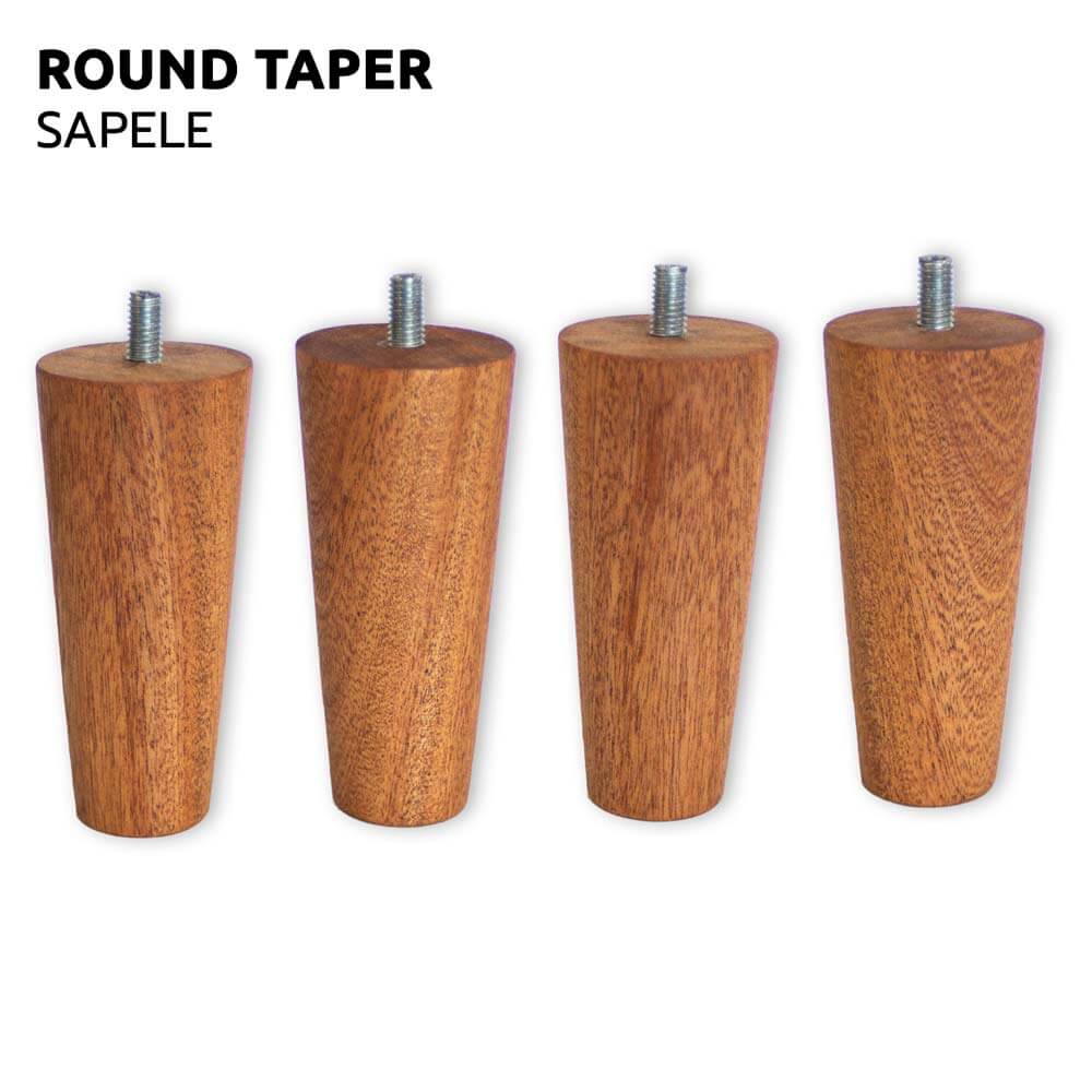 Sapele Round Taper Conical Furniture Legs