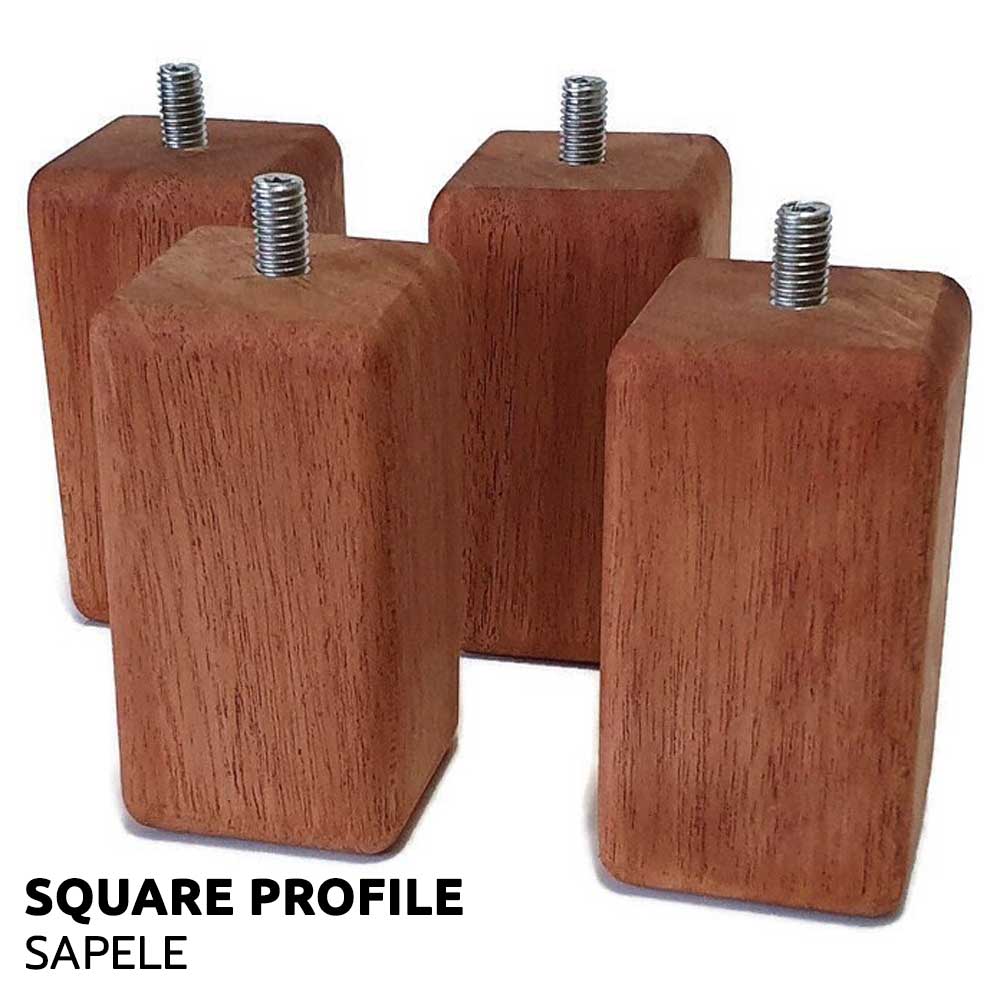 Square Furniture Legs in Sapele Hardwood 