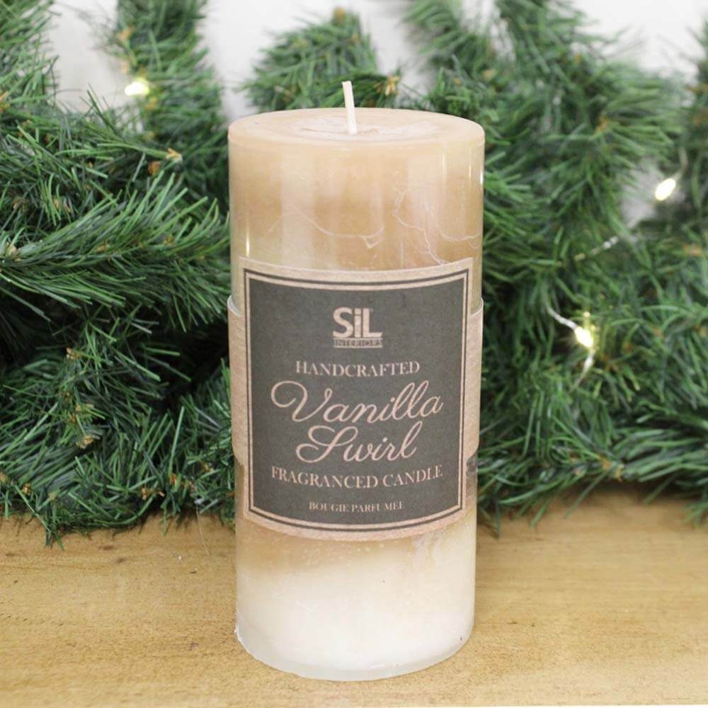 Vanilla Swirl Ombre Candle, Pillar Design